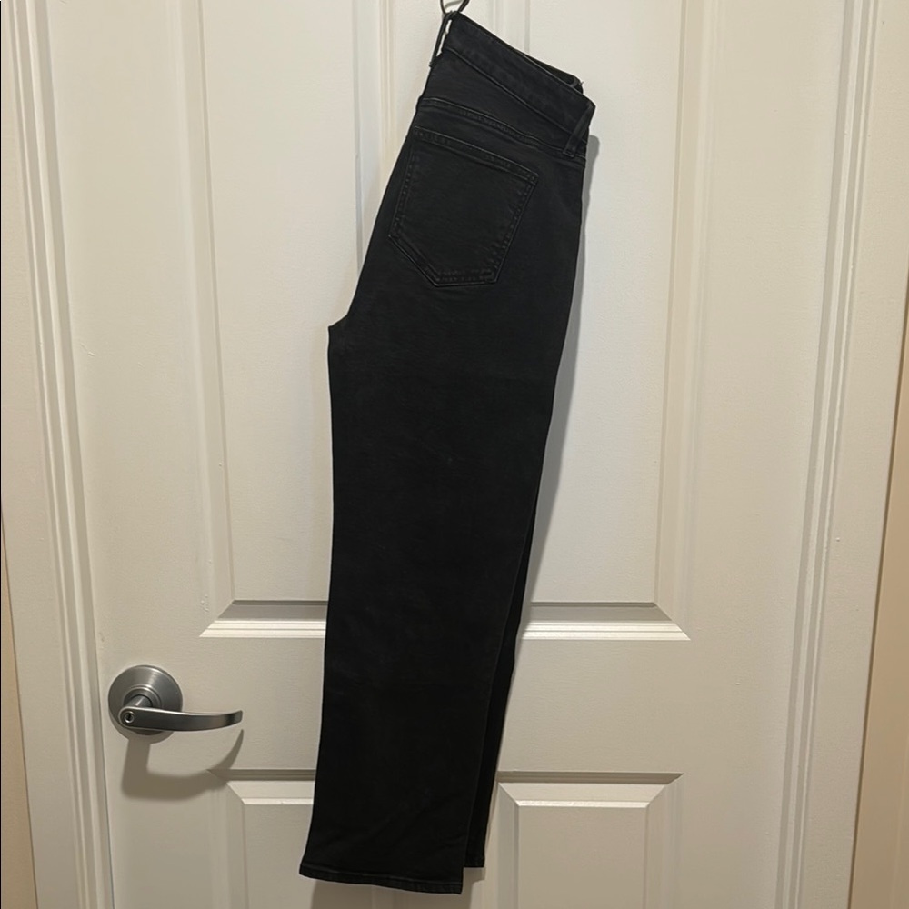 Ann Taylor Black Denim Pants, high rise, curvy fit, straight leg